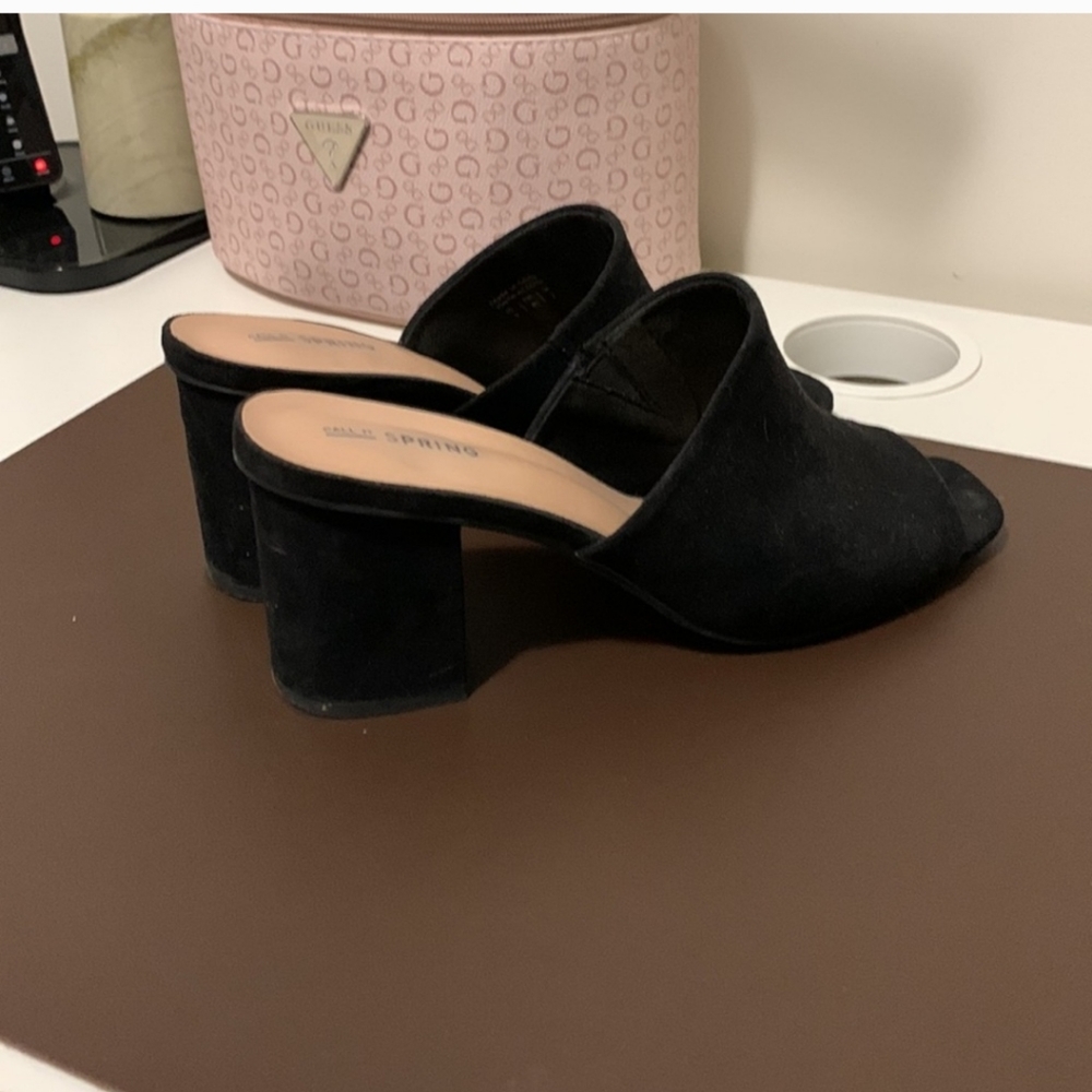 Call it Spring Suede Mules